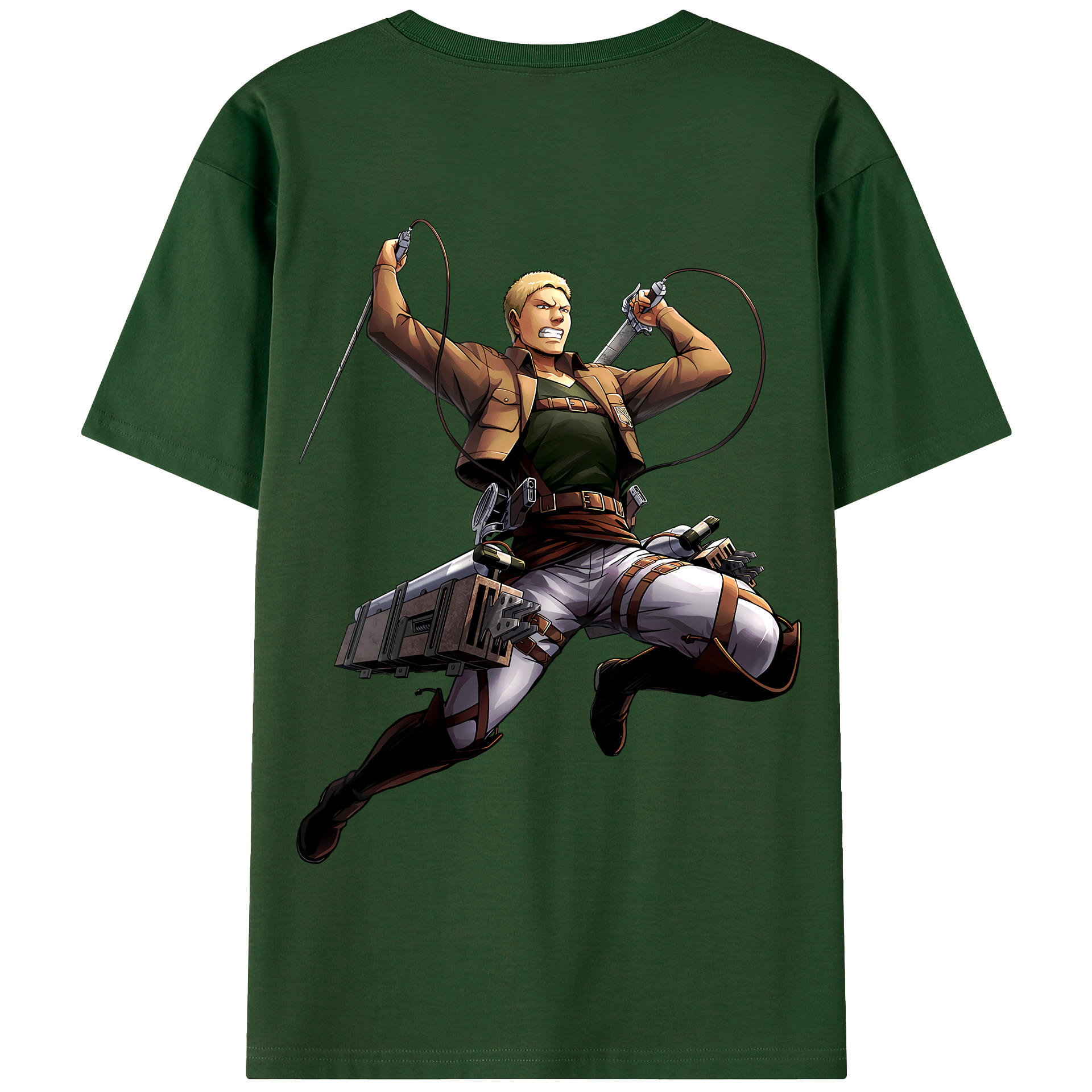 （画像用） 進撃の巨人 ライナー・ブラウン Attack on Titan Reiner Braun 綿100％半袖Tシャツ（背面プリント）